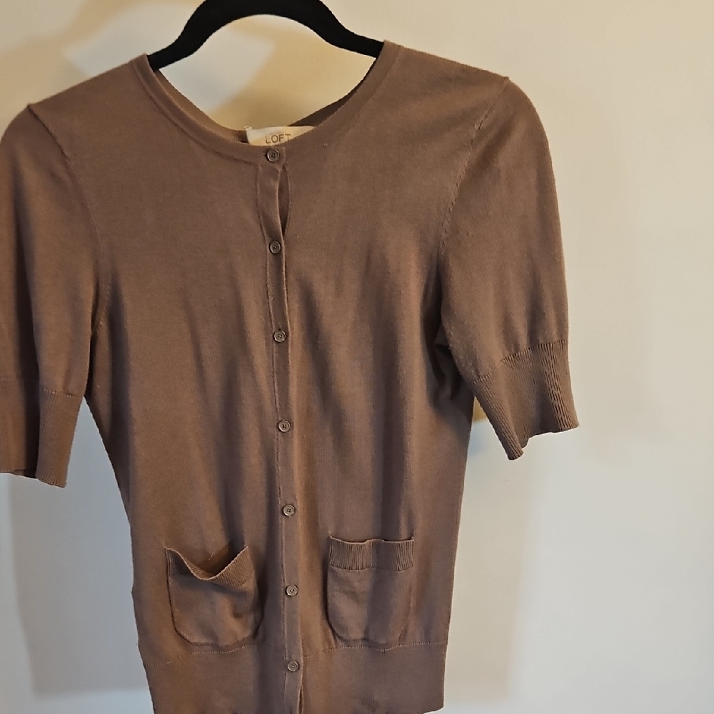 LOFT Chocolate Knit Cardigan